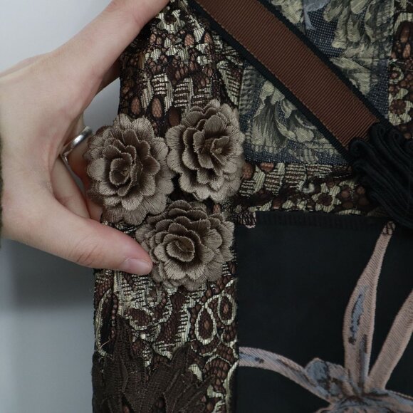 Beguile By Byron Lars Noemi Dress Womens 2 Brown Romantic Feminine Boho Coquette - Picture 7 of 16